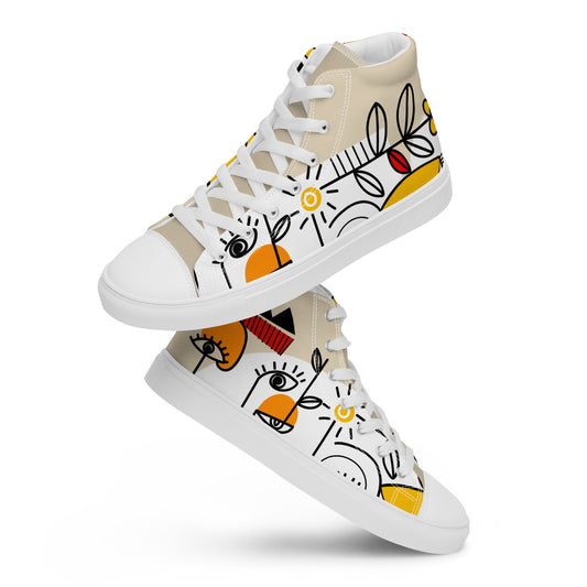 Men’s high top canvas shoes art vibrant style