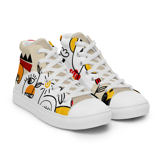 Men’s high top canvas shoes art vibrant style