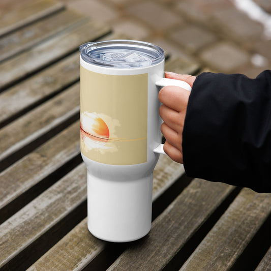 Travel mug with a handle