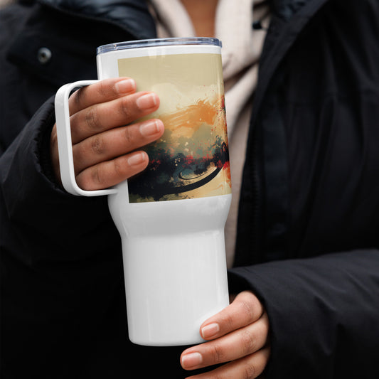 Travel mug with a handle