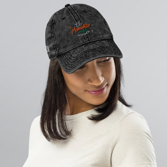 Vintage Cotton Cap made to inspire the lifestyle el momento 3d puff style embroidery