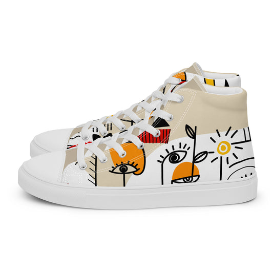 Women’s high top canvas shoes art design